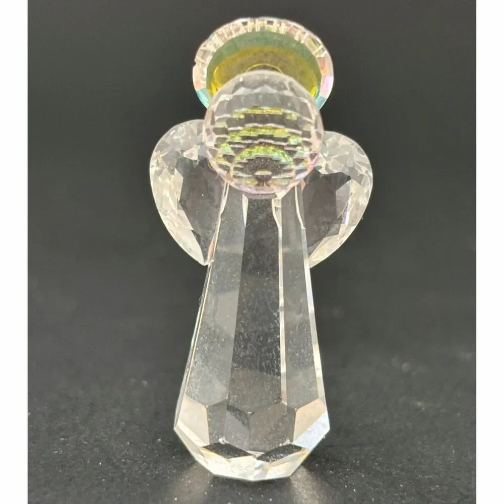 Faceted Crystal Angel Figurine Collectible Miniature Celestial Religious